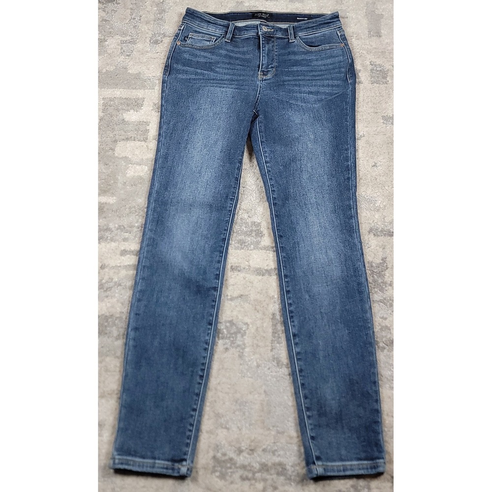 Judy Blue Women's Blue Skinny Fit Mid-Rise Tapered Leg Stretch Jeans 9/29 31x28
